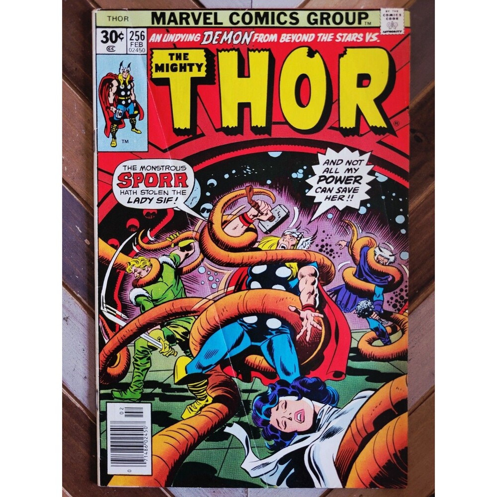 Thor #256 Newsstand 1977 By Len Wein & John Buscema! Sif, Warriors 3, Sporr (VG)